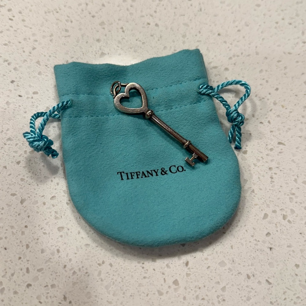 Tiffany & Co. Silver Heart Key Charm